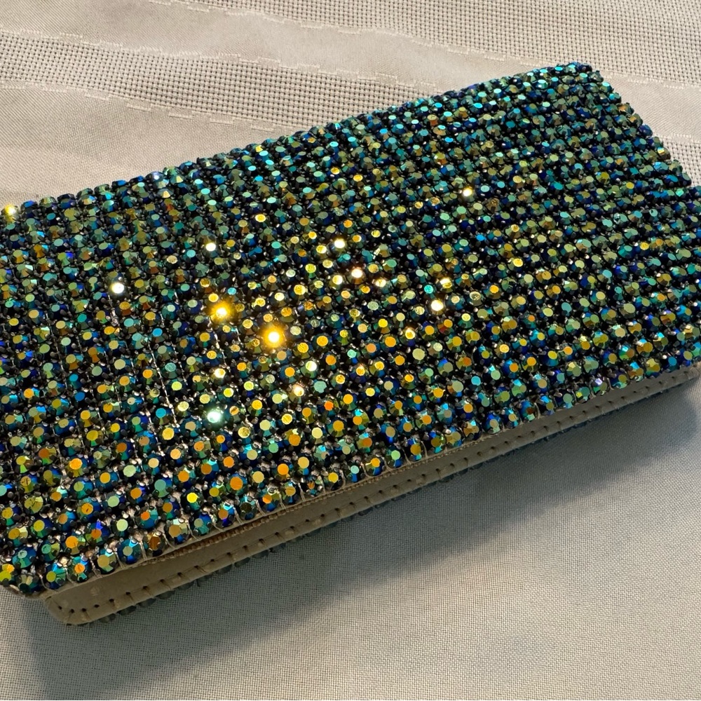 Beautiful DuexLux brand iridescent jewel Cocktail Purse